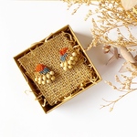pukupuku orange ビーズ刺繍　オレンジ　カラフル 金属アレルギー対応