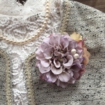 コサージュ☆春パープルのダリアと紫陽花