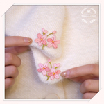 【WJ03】刺繍アイロンワッペン　左向きのみ　桜　2枚分 