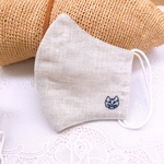 《ねこ》夏用 ワンポイント刺繍リネンマスク