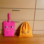 um様オーダーのお品　くま上履き入れ・巾着セット　女の子　