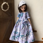 リカちゃん服＊パフスリーブワンピースとレースヘアバンド