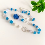 ブルージェイドとクリアークォーツのネックレス