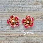 ♡ベゴニア♡  つまみ細工ピアス