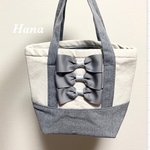 新作♡  保冷 リボンたっぷり バッグ トートバッグ　