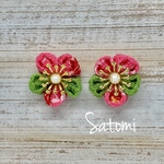 ♡甘露寺蜜璃♡  つまみ細工ピアス