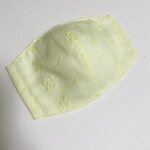 夏もこれで乗り切りたい(;´Д｀)レースの多機能マスク（ 薄レモン ）少し小さ目