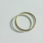 ストレート＆ねじねじリング　brass＆silver