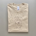 新色「ポメラニアン」-j'aime les chiens- 手描きデザイン　半袖Tシャツ　カラー/カフェモカ（5.3ozジャパンフィット）