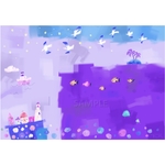 ポスター A3　「C0117p　紫　灯台と海」