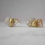 ルチルクォーツの金継ぎピアス