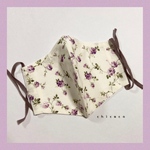 ノーズワイヤー＆ポケット付き♡立体マスク flower purple