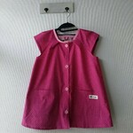 saku-smile 　s様オーダー品　前開きボタンタイプスモック　袖なし　130~140size