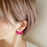 【パッションローズ】ミニ＊ローズマムのキャッチ&パールピアス/イヤリング