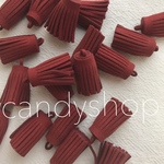  6pcs ブラウンレッド  スエード タッセル 