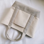 生成り8号帆布xリネン帆布のsトートバッグ