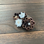 つまみ細工  茶色の髪飾り