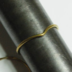 straight V shape ring　brass