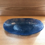 （No.87）真っ青の楕円皿（大きめサイズ）
