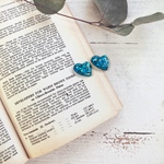 送料無料✴︎アレルギー対応✴︎lamé jewel heart blue♡ピアス・イヤリング