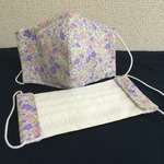 夏用の立体マスク大人用(小花うす紫)