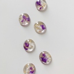 【4pcs purple】クリアラウンドパーツ