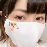 夏マスク　接触冷感　洗える高機能マスク　抗菌マスク　立体縫製マスク　お花マスク　お花　お花柄　お花刺繍　可愛いマスク　お洒落