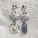 天然石×シルバーピアス