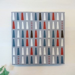 台形模様（グレー）のファブリックパネル 20×20cm  