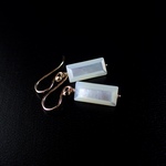 14kgf＊白蝶貝　レクタングルカット　ピアス