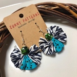 【送料無料】turquoise blue アフリカ布ピアス