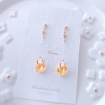 MagicTouch♡【SWAROVSKI】ひまわりイエローハートクリスタル♡ピアス・イヤリング