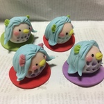 アマビエ様和菓子風置物　ブルーB