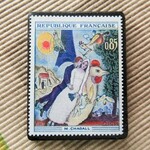 フランス 　美術切手ブローチ6184