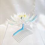 月下美人 簪　『海色～翡翠～』～ディップアート～