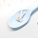 flowerうさぎブローチ