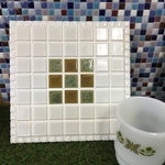 タイルの鍋敷(大判四角)：シンプルホワイト