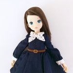 （ruruko）ダークネイビーのクラシカルリボンワンピース