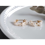 淡水パールデザインピアス/イヤリング・樹脂フープピアス