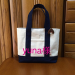 帆布 生成り×紺 Ｌ ネーム入り