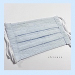 ノーズワイヤー入り♡コットンプリーツマスク flower bluelace