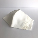 リネン立体マスク　白ケミカルレース