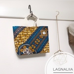 ▷ミニトート：アフリカン柄×白デニム◁