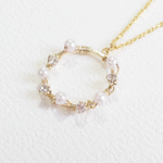 Pearl＆Crystal Circle Necklace