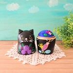 雨ふり黒猫マトリョーシカ針山＊紫陽花ピンクッション
