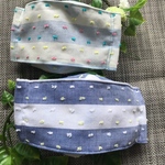 新作❣️刺繍ドットの柔らか夏マスク【ストライプ】
