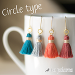 ふんわりミニタッセルピアス -circle ver.-