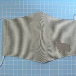 コリー刺繍付　マスク①　大人用　裏Wガーゼ　咳エチケット