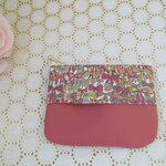 ジェニーズリボンズ＆PVCレザー❛マルーンレッド❜でティッシュポーチ♪内布付