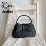 〜エレガントでレディーなリボンバック🕊〜　ブラック×ミッドナイト